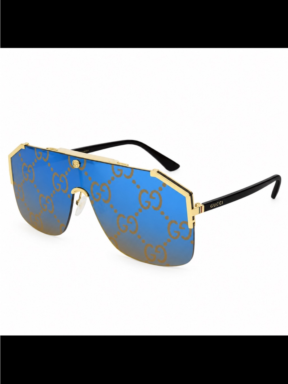 GUCCI GG0291S 006 Gold Blue/Smoke Lens Sunglasses